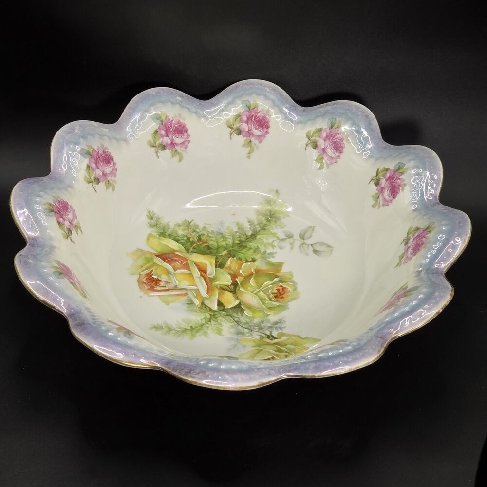 Antique MZ Austria Habsburg China porcelain large serving bowl